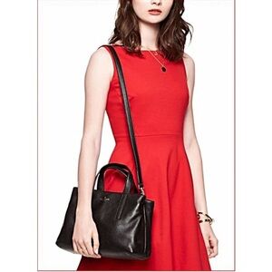Kate spade ♠️ EUC Grey street‎ cate satchel pebbled black leather crossbody bag